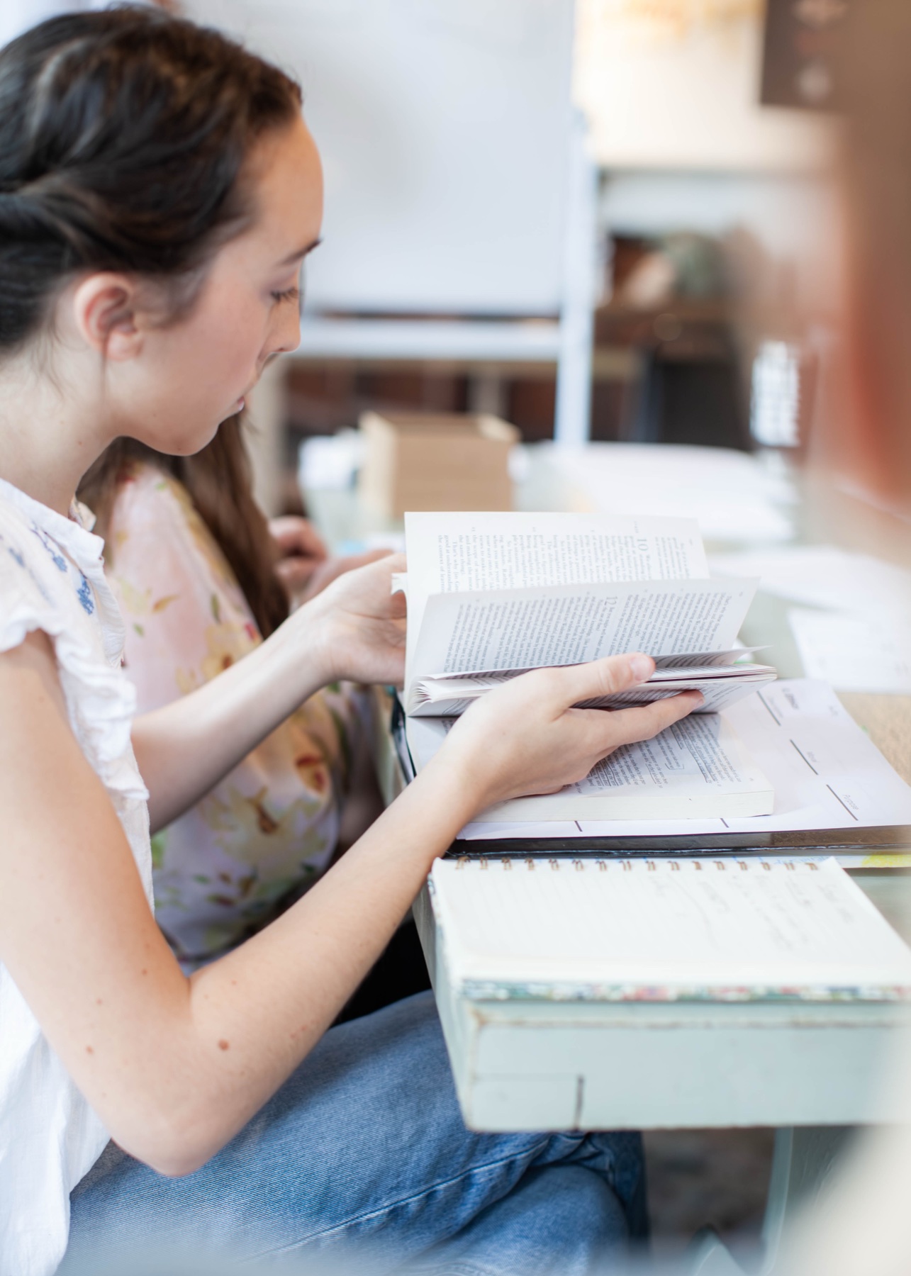 An Academy student reading